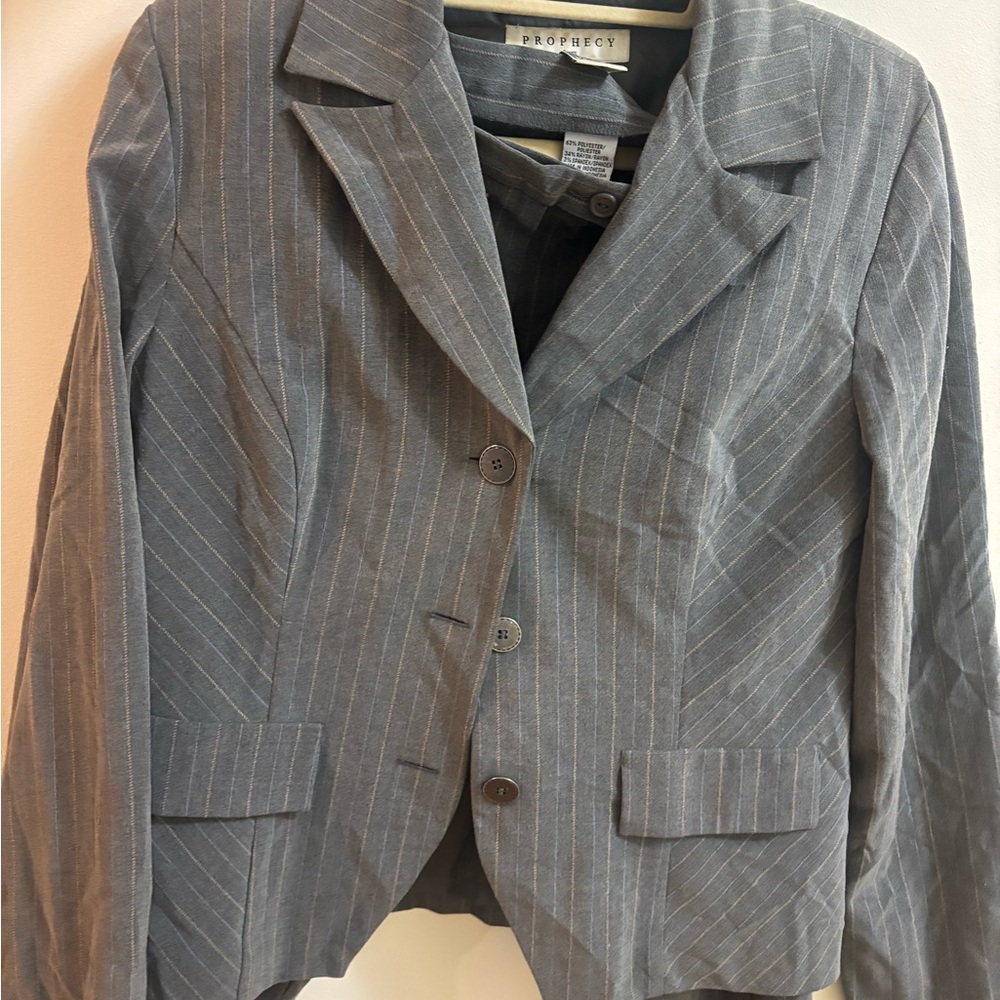 Prophecy Gray Pinstripe Women's Blazer